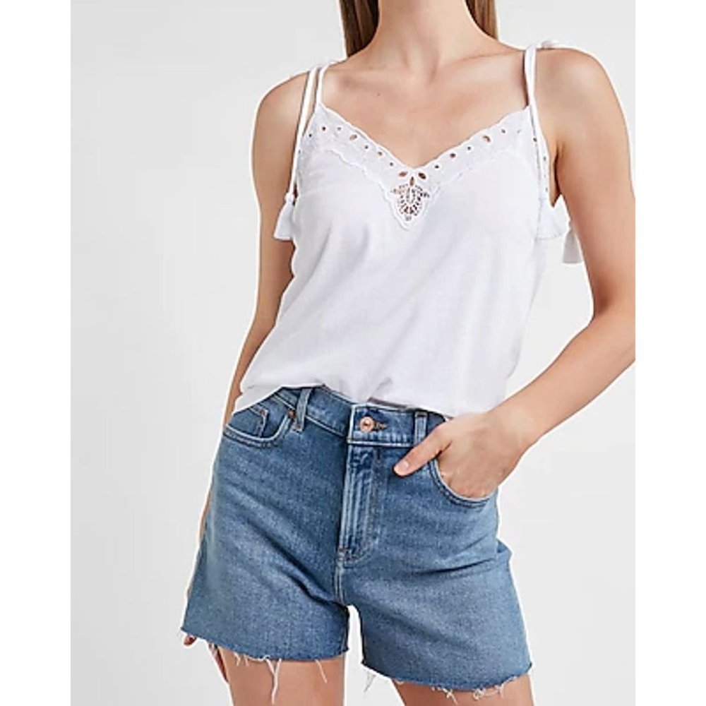 Express Lace Trim Tie Shoulder Cami XS